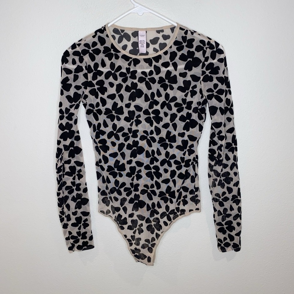 Victoria's Secret Black Floral Bodysuit - Picture 2 of 3